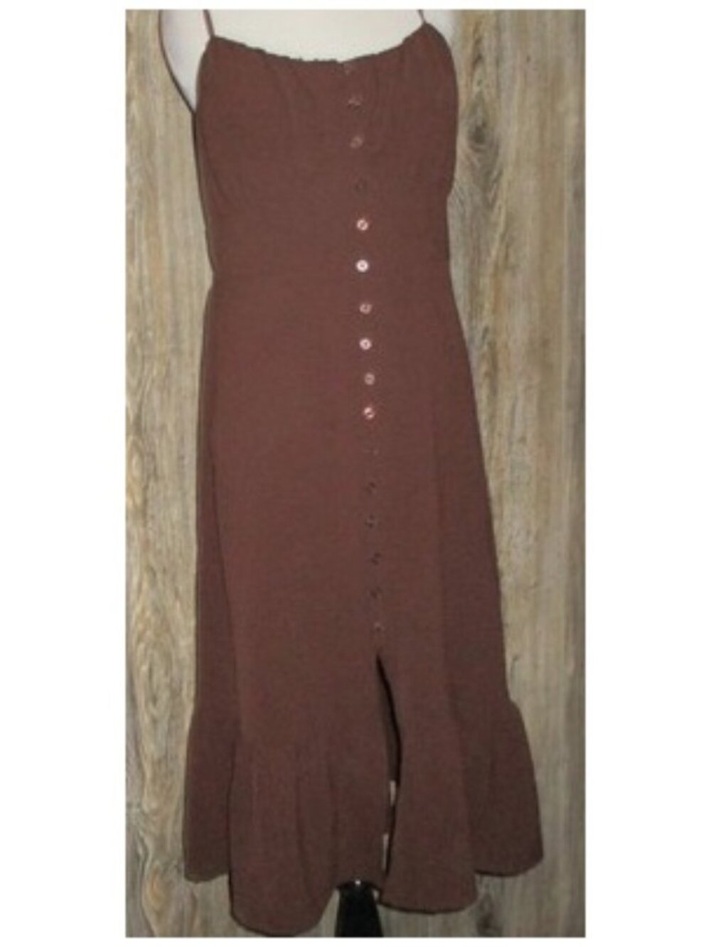No Boundaries Womens Babydoll Dress Sz Large 12-14 Brown Countrycore Fall Boho